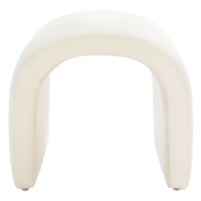 Pouf ottoman en velours incurvé cascade — 10 coloris | Repose-pieds d'appoint moderne