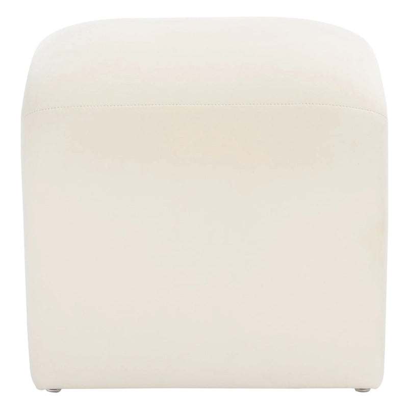 Pouf ottoman en velours incurvé cascade — 10 coloris | Repose-pieds d'appoint moderne
