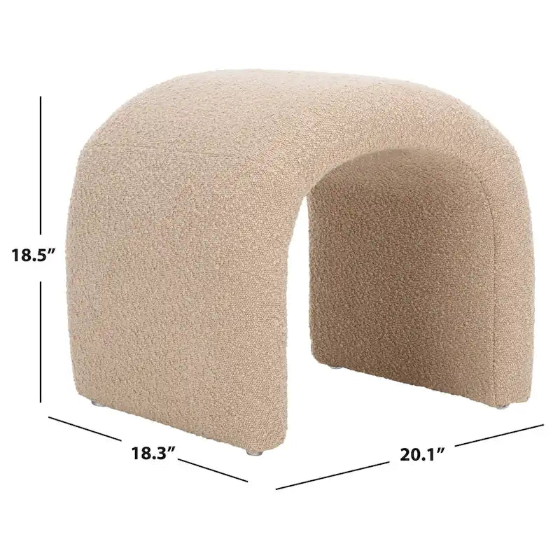 Pouf ottoman en velours incurvé cascade — 10 coloris | Repose-pieds d'appoint moderne