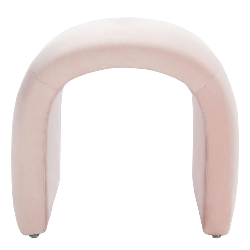 Pouf ottoman en velours incurvé cascade — 10 coloris | Repose-pieds d'appoint moderne