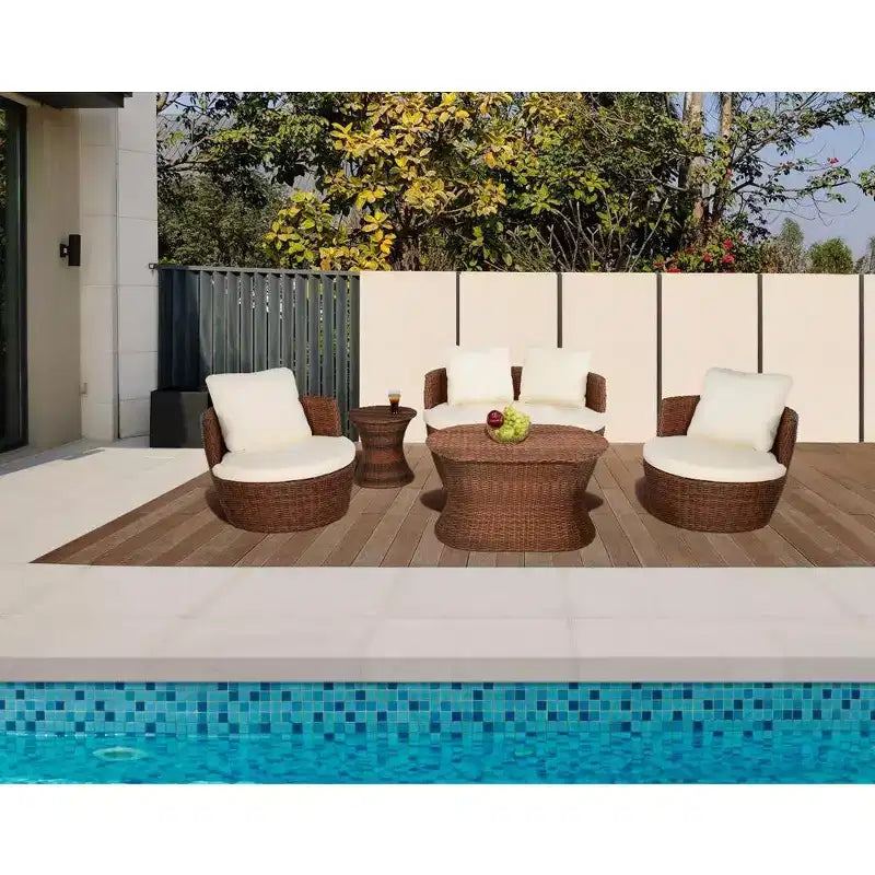 Jiallo Romantic Collection outdoor 6-piece Ottoman set