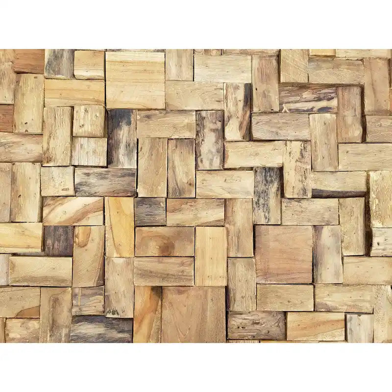 Table basse puzzle en bois de teck recyclé de 32 pouces