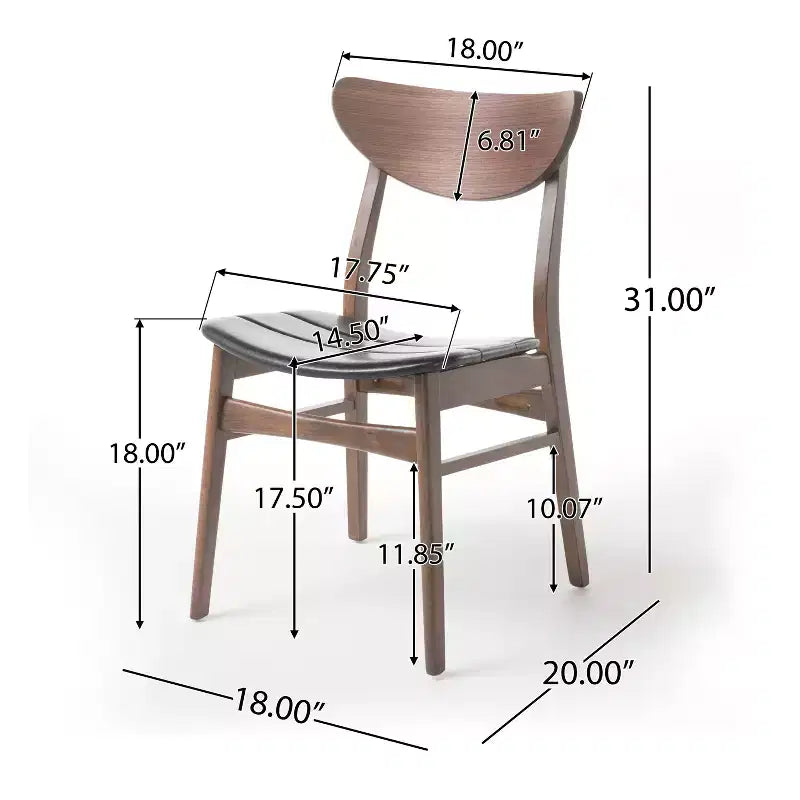 GDFStudio Camilla 7 Pieces Faux Leather Upholstered Rubber Wood Dining Set