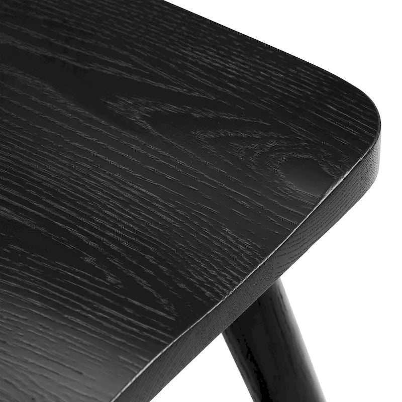 Chaise de salle à manger Windsor en chêne massif avec dossier à barreaux et pieds fuselés