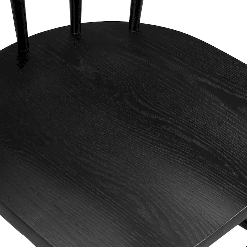 Chaise de salle à manger Windsor en chêne massif avec dossier à barreaux et pieds fuselés