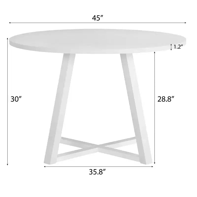 Roundhill Furniture Edo Wood 5-Piece Dining Set, Trestle Dining Table with 4 Windsor Chairs, White