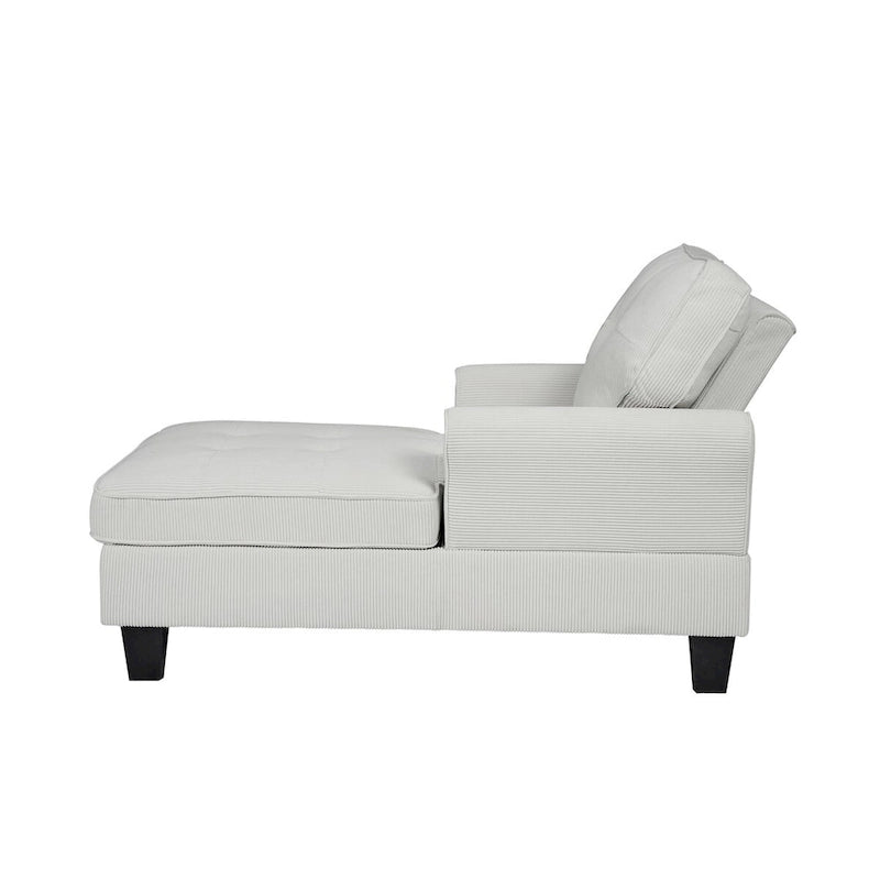 Banquette de rangement et méridienne 2-en-1 en velours côtelé avec garniture cloutée — Capacité de 136 kg