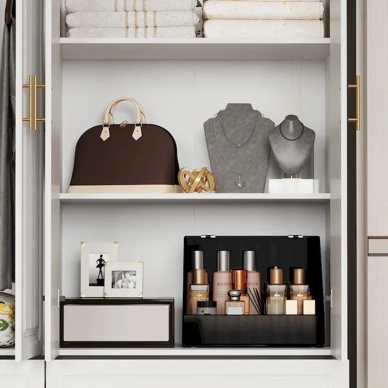 93.9H/74.2H Armoires Wardrobe Closet Cabinet Hanging Drawers Storage