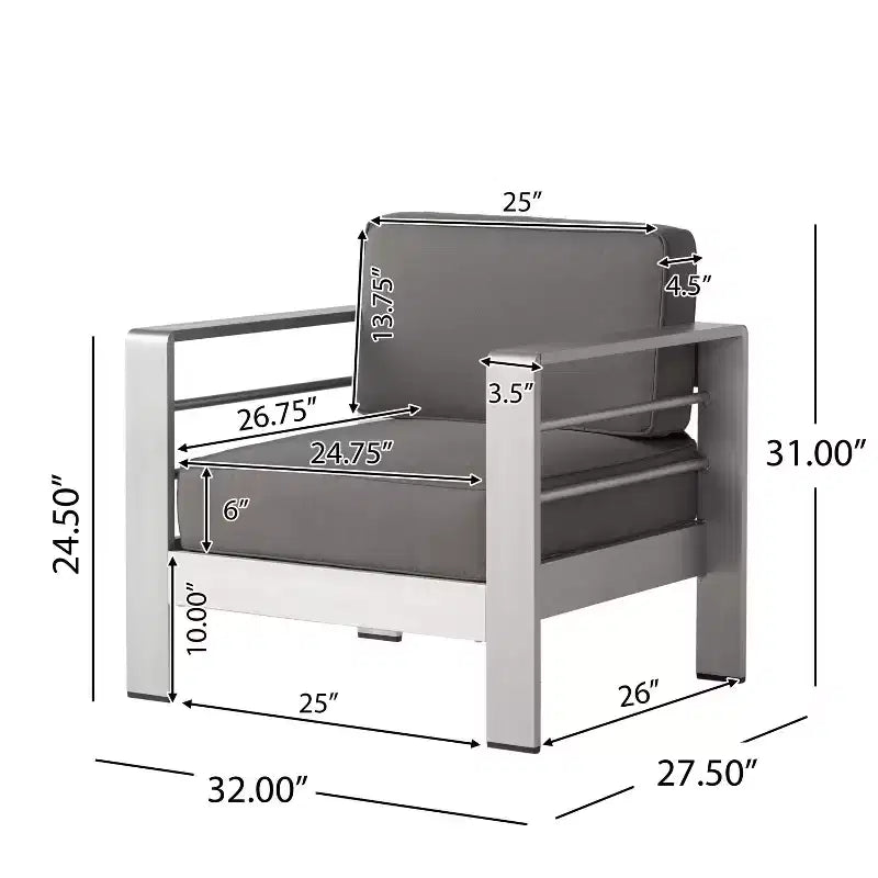 Cape Coral 5pc Aluminum and MGO Seating Set with Fire Table - Christopher Knight Home