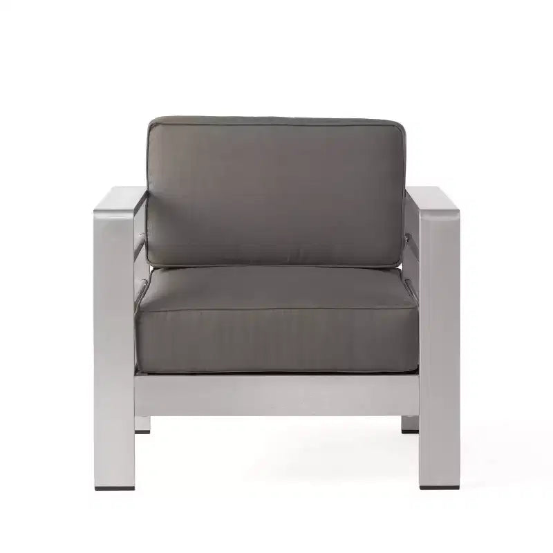 Cape Coral 5pc Aluminum and MGO Seating Set with Fire Table - Christopher Knight Home
