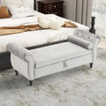Banc Pouf de Rangement en Velours avec Clous Décoratifs et Rangement Dissimulé — 130 cm | 4 Couleurs