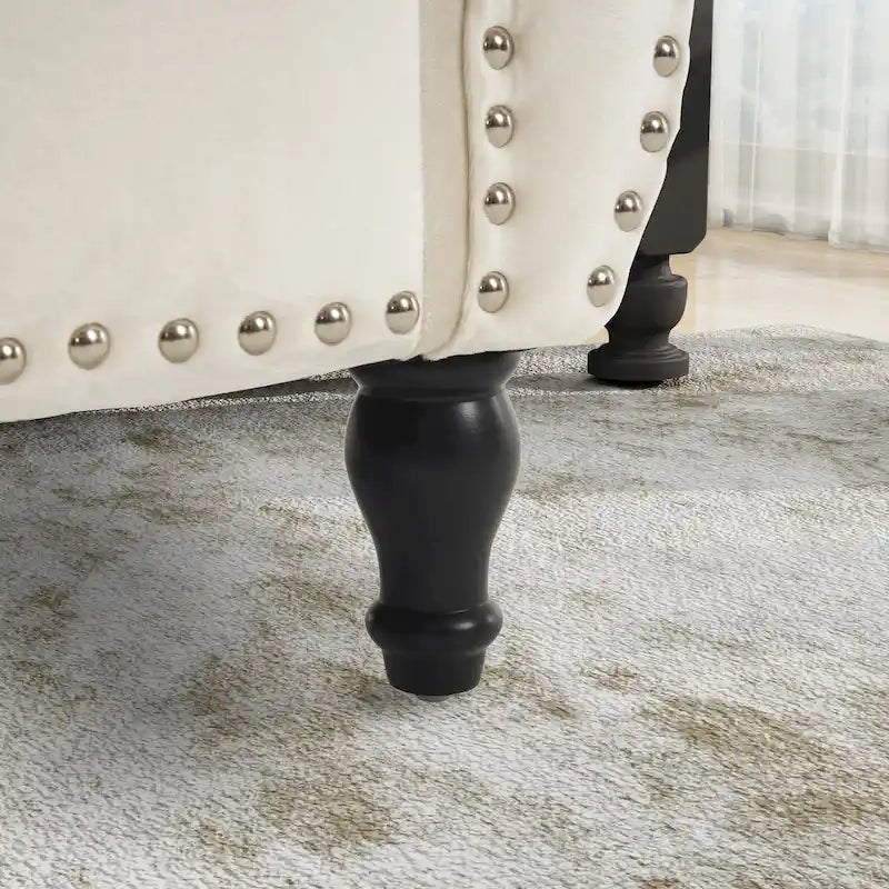 Banc Pouf de Rangement en Velours avec Clous Décoratifs et Rangement Dissimulé — 130 cm | 4 Couleurs
