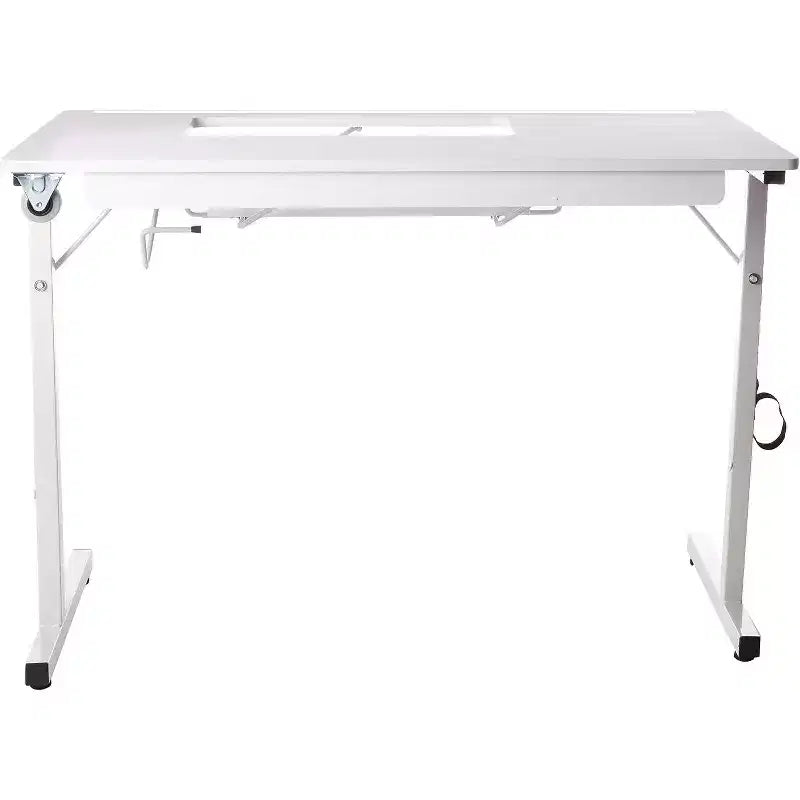 SewingRite SewStation 101 Portable Folding Sewing Table with Steel Legs, White - Perfect for Home, Office and Business