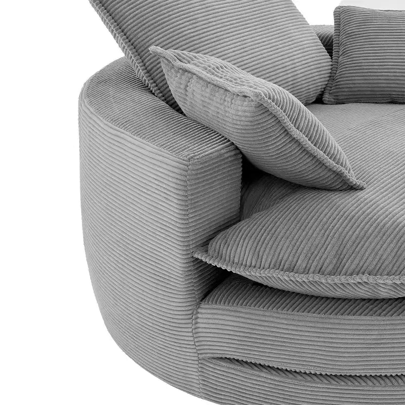360 Swivel Accent Chair, Barrel Chair Swivel Round Sofa Chair with Cushion for Living Room