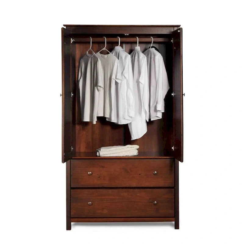 2-Door Solid Wood Armoire - 41x72x22