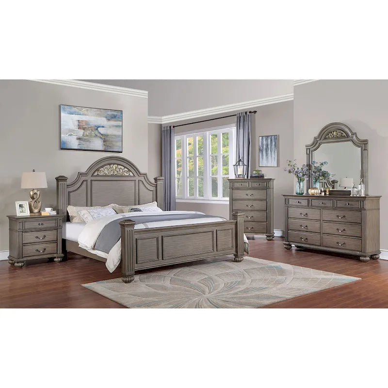 Vame Traditional 2-piece 9-Drawer Dresser and Mirror Set by Furniture of America