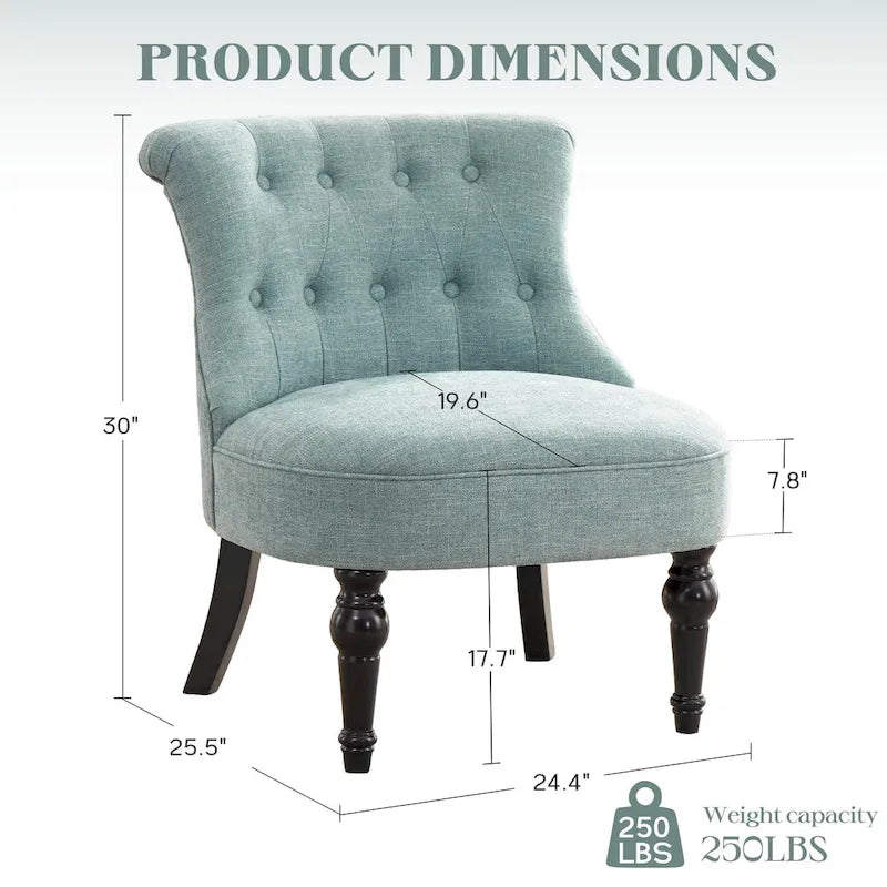 Living Room Armless Accent Comfy Chair