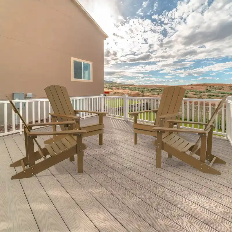 Bonosuki Weather-resistant Wood Outdoor Adirondack Chairs-Set of 4