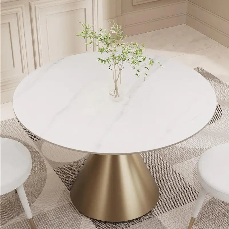 Morden Fort Modern Luxury 5- Piece Round Dining Table and Chair Set