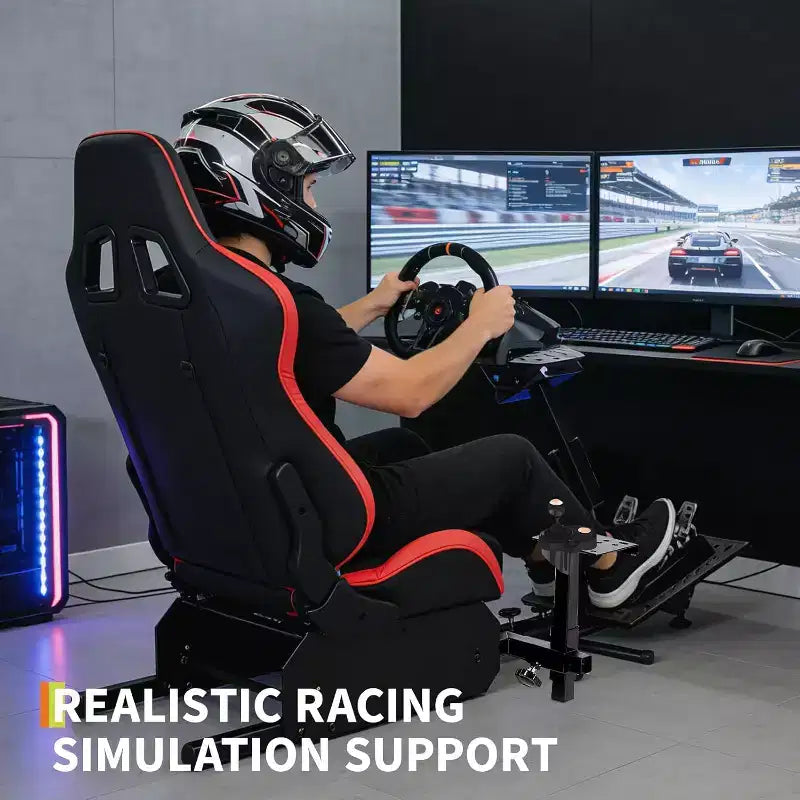 Foldable Racing Simulator Cockpit, Adjustable Wheel Stand for G29/G920/G923, Fits Thrustmaster, Fanatec, Hori, Mad Catz, Pedal Angle Adjustable