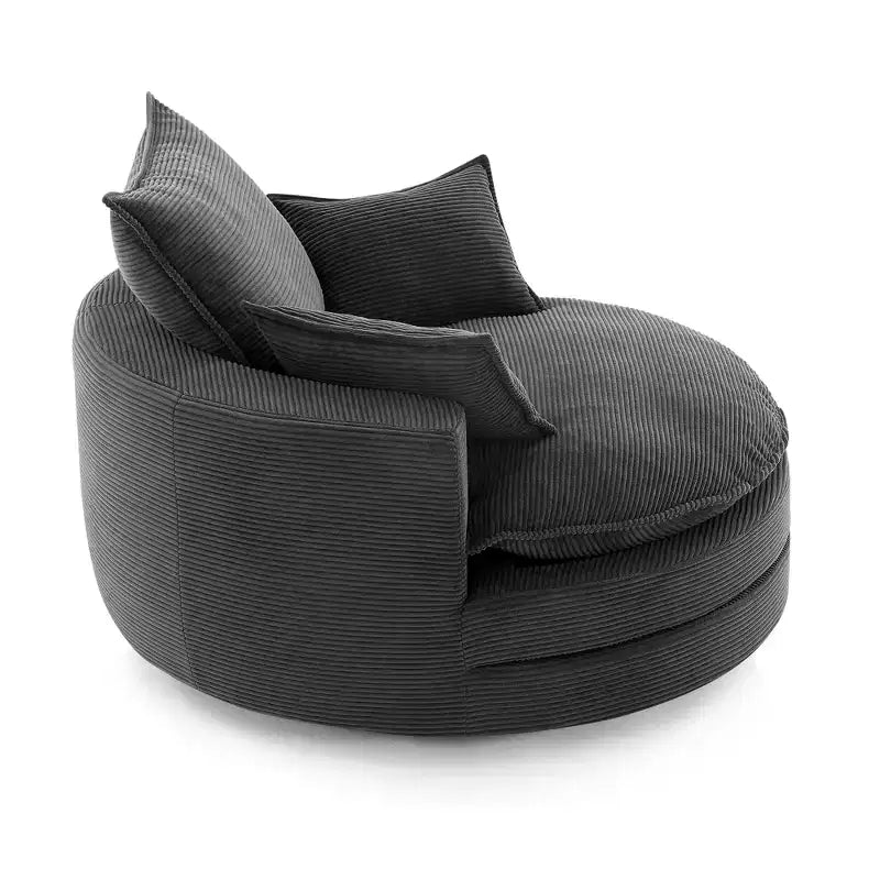 360 Swivel Accent Chair, Barrel Chair Swivel Round Sofa Chair with Cushion for Living Room
