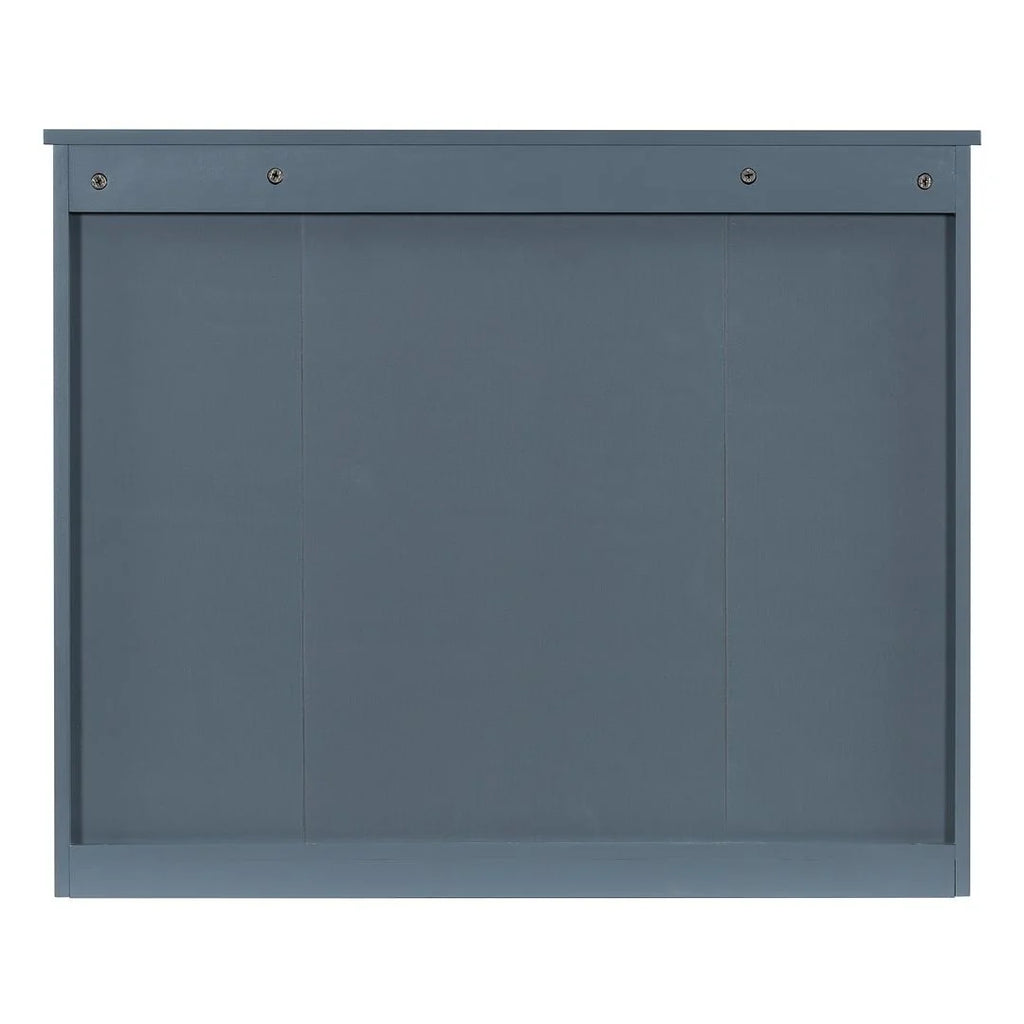 36'' Modern Bathroom Vanity with Top Sink and Mirror Cabinet,2 Doors and 2 Drawers