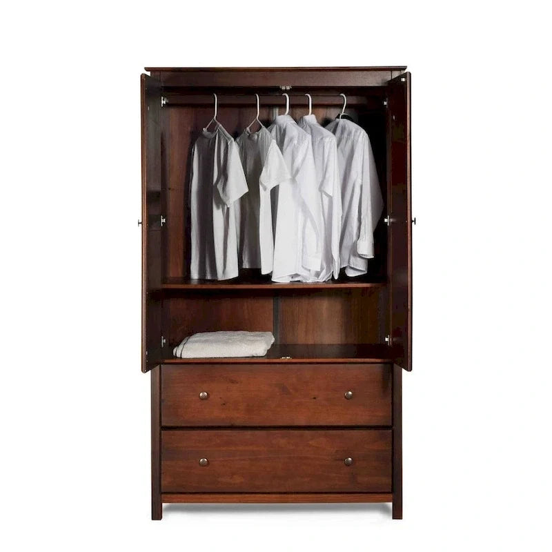 2-Door Solid Wood Armoire - 41x72x22