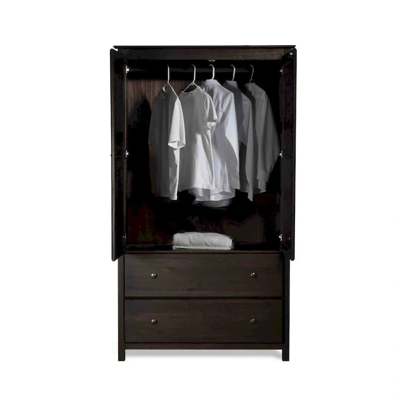 2-Door Solid Wood Armoire - 41x72x22