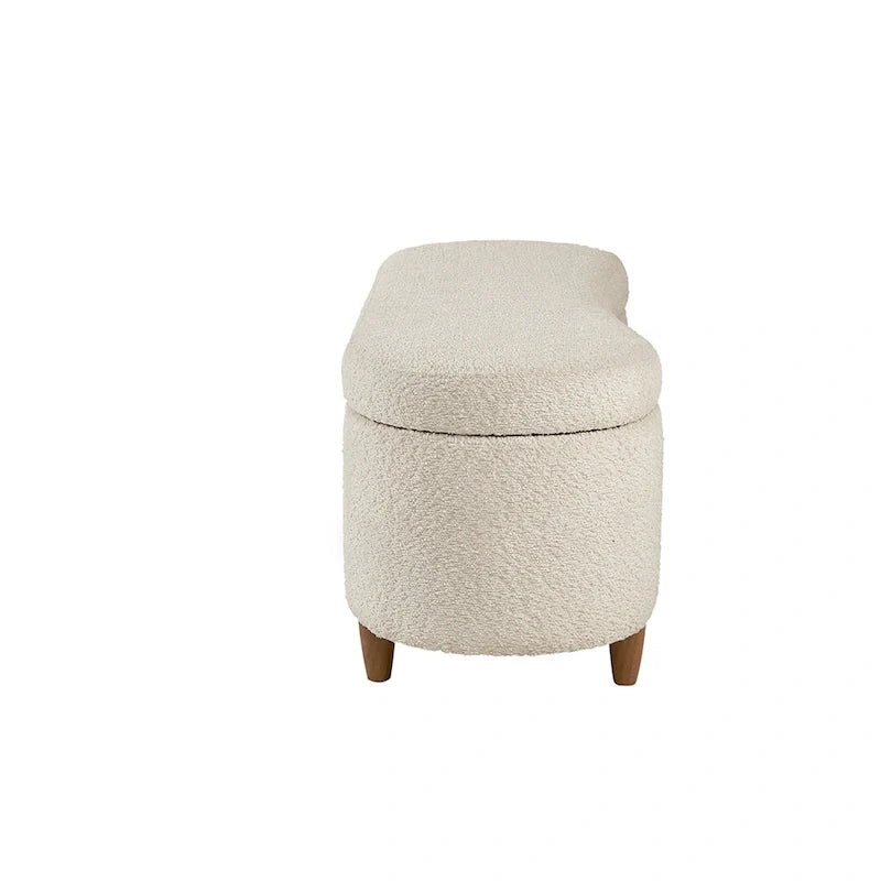 INK+IVY Bailey Taupe Boucle Flip Top Storage Bench