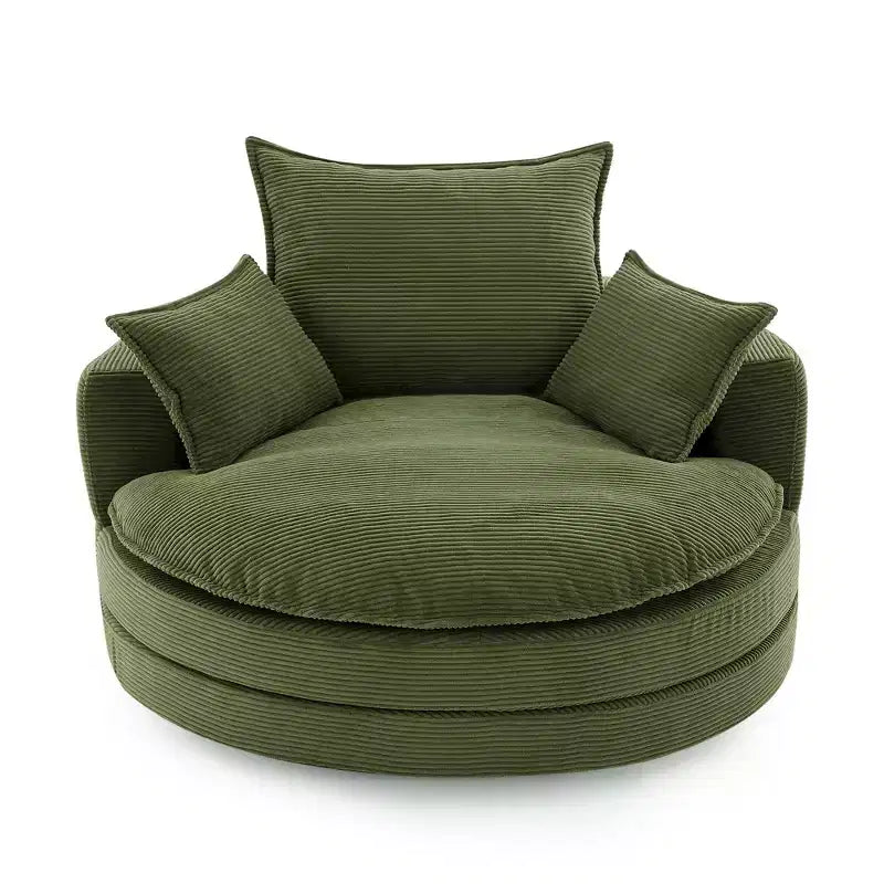 360 Swivel Accent Chair, Barrel Chair Swivel Round Sofa Chair with Cushion for Living Room