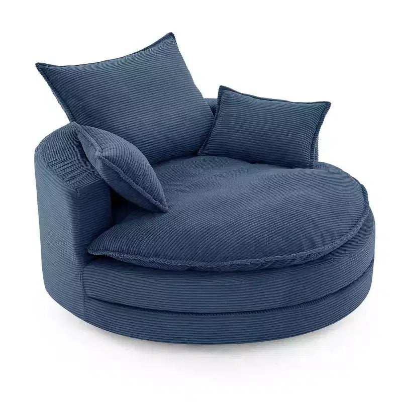 360 Swivel Accent Chair, Barrel Chair Swivel Round Sofa Chair with Cushion for Living Room