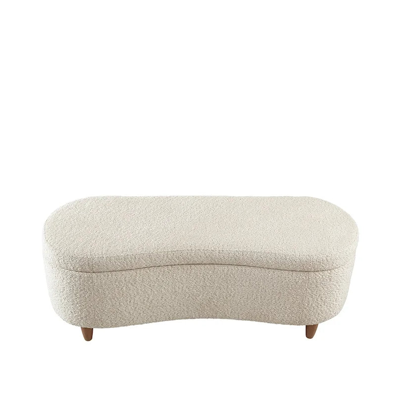 INK+IVY Bailey Taupe Boucle Flip Top Storage Bench
