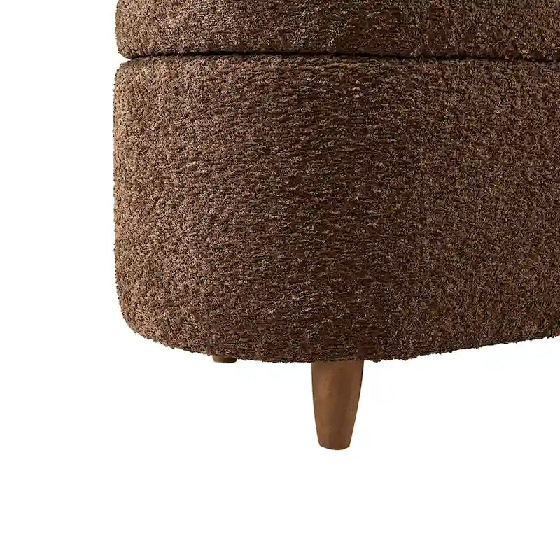 INK+IVY Bailey Taupe Boucle Flip Top Storage Bench