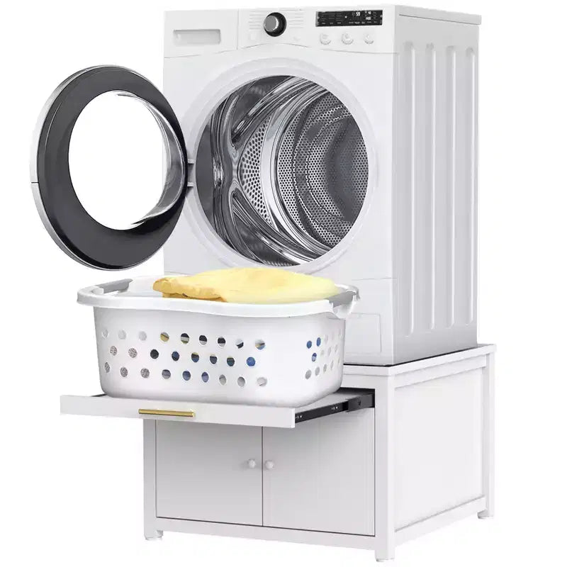Black / White Heavy-Duty Metal Washer & Dryer Pedestal Stand ¨C Single Unit, Anti-Vibration