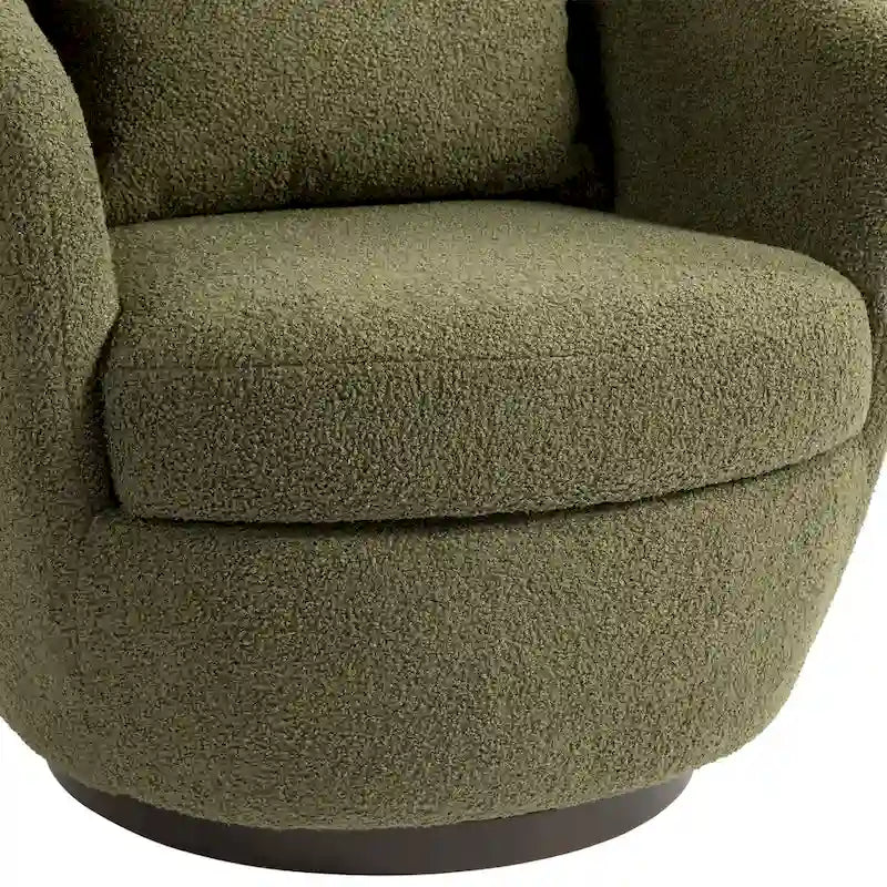 Upholstered Swivel Barrel Armchair with Storage Modern Living Room Side Chair for Bedroom/Office/Reading Spaces