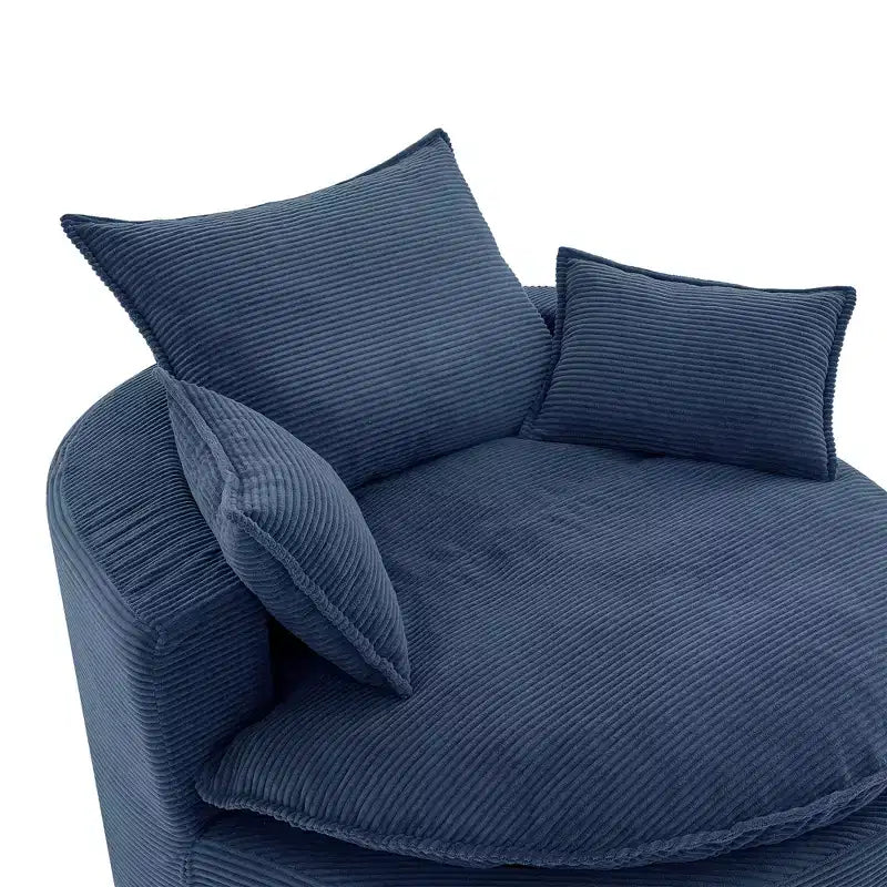 360 Swivel Accent Chair, Barrel Chair Swivel Round Sofa Chair with Cushion for Living Room